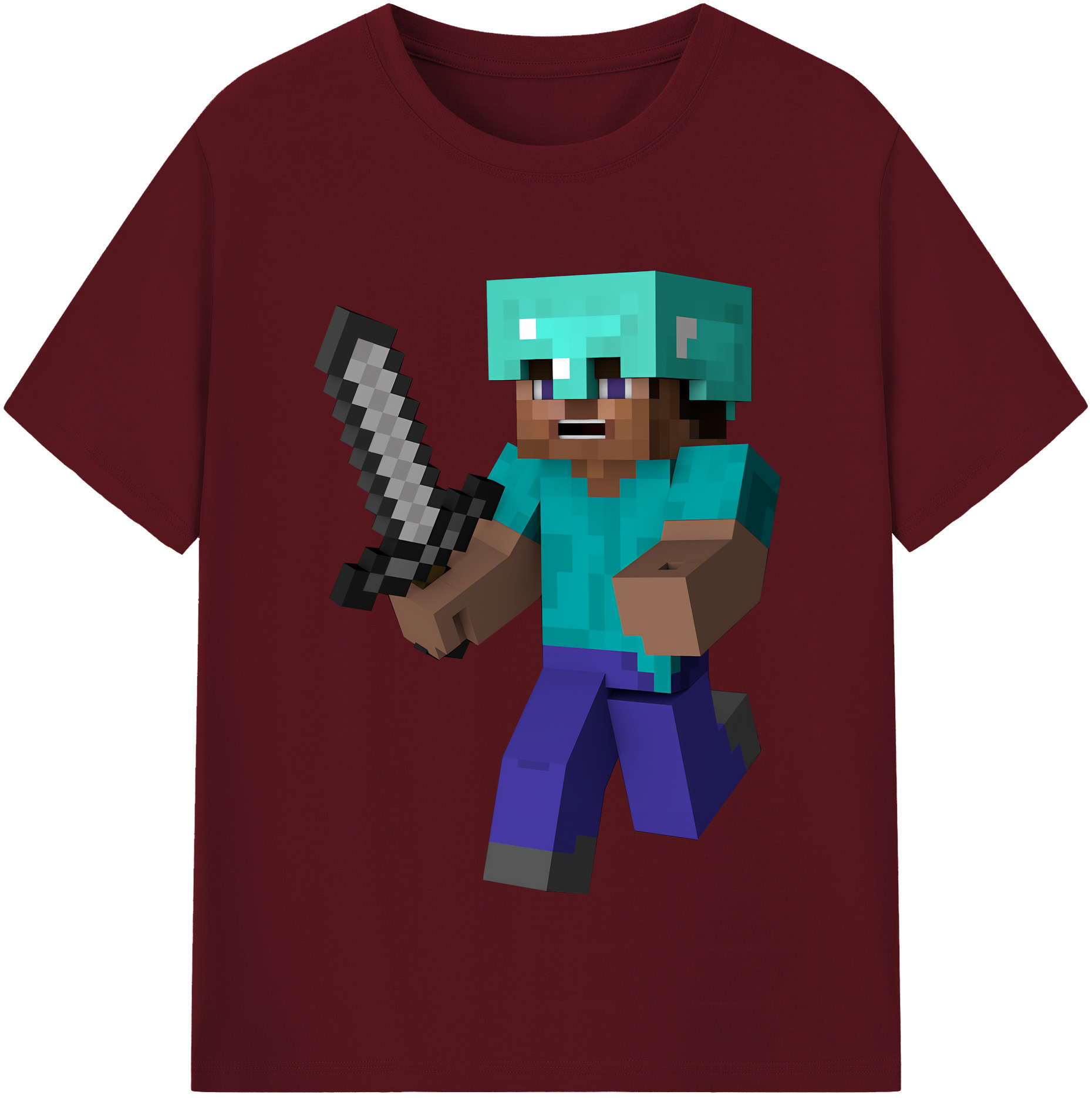 （画像用） マインクラフト ブロックの世界 Minecraft MC Block world 綿100％半袖Tシャツ（フロントプリント）